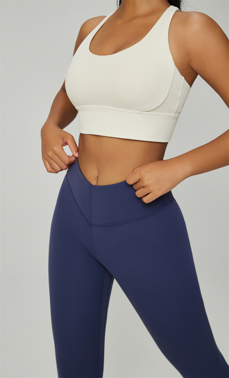 Women's High-Waist Yoga Leggings – 80% Nylon 20% Lycra, Barely There Comfortable Fabric – Perfect for Yoga, Gym, Running – Dark Blue (SKU: CK1595) - Image 3