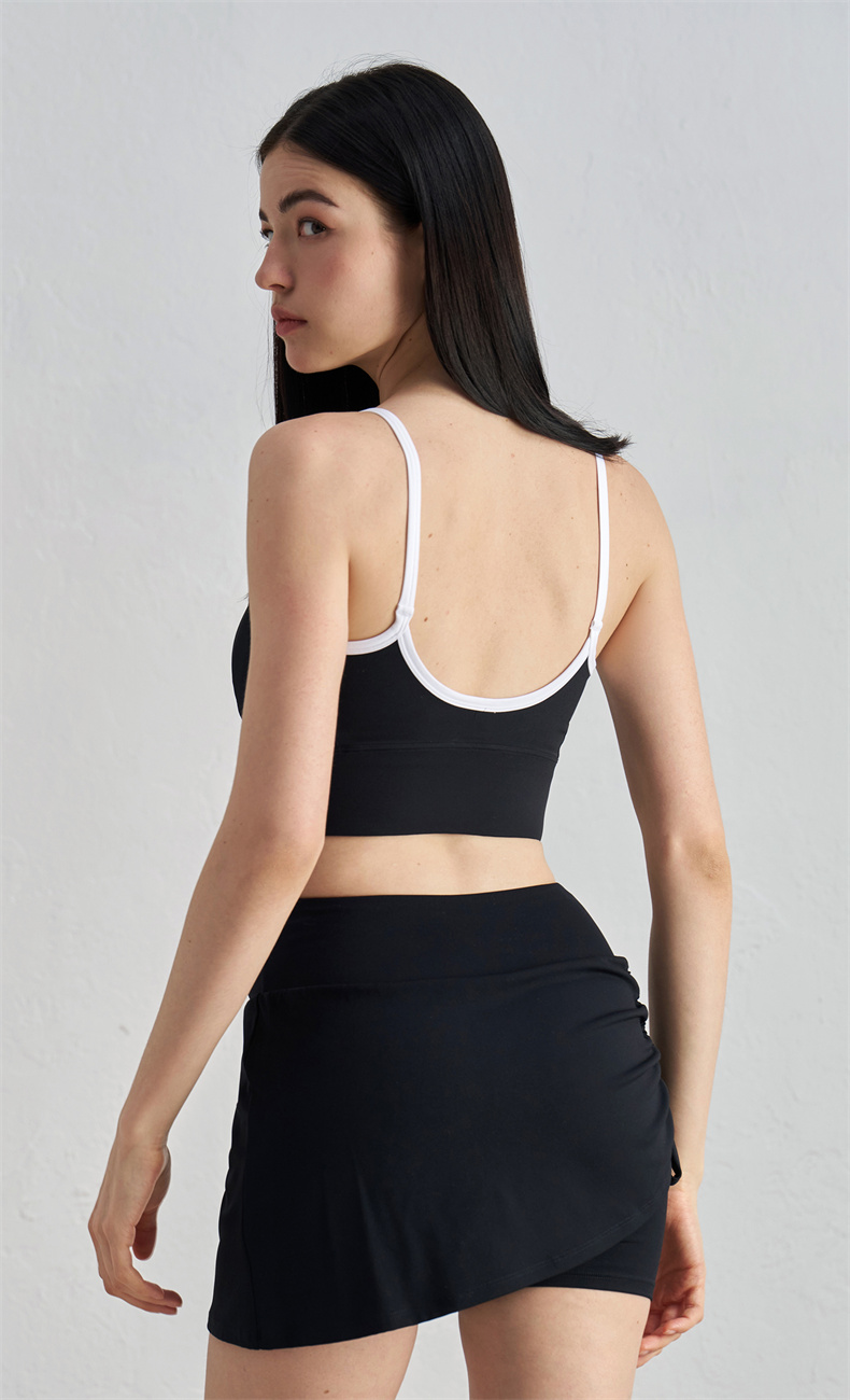 WX52004 Women's Yoga Sports Bra - 82% Nylon + 18% Spandex, 220gsm, Thin Straps for Support & Style, U-Back Design, Perfect for Workout, Gym, Yoga & Daily Wear - Image 3