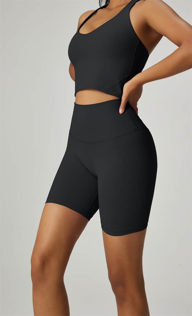 Nuls Series High-Waisted Double Brushed Compression Yoga Shorts for Women – 81% Nylon 19% Lycra Spandex, 210GSM, Hidden Pocket & Tummy Control, Gym Workout Running Shorts, SK1614 - Image 7