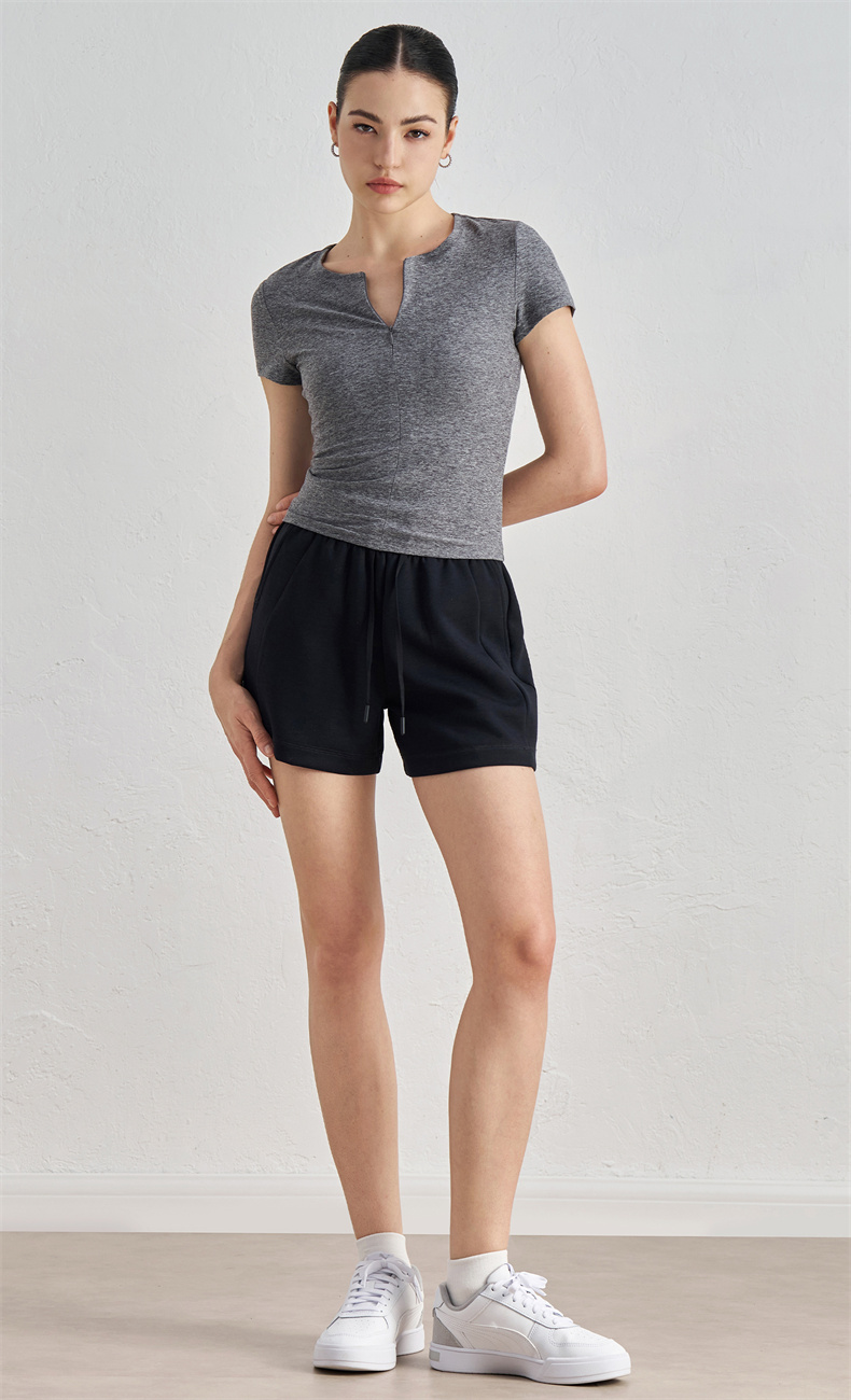 DK52025 - Lightweight Yoga Shorts for Women – 81% Polyester, 15% Viscose, 4% Spandex, Handy Pockets & Adjustable Drawstring Waistband, Comfortable Workout Shorts - Image 10