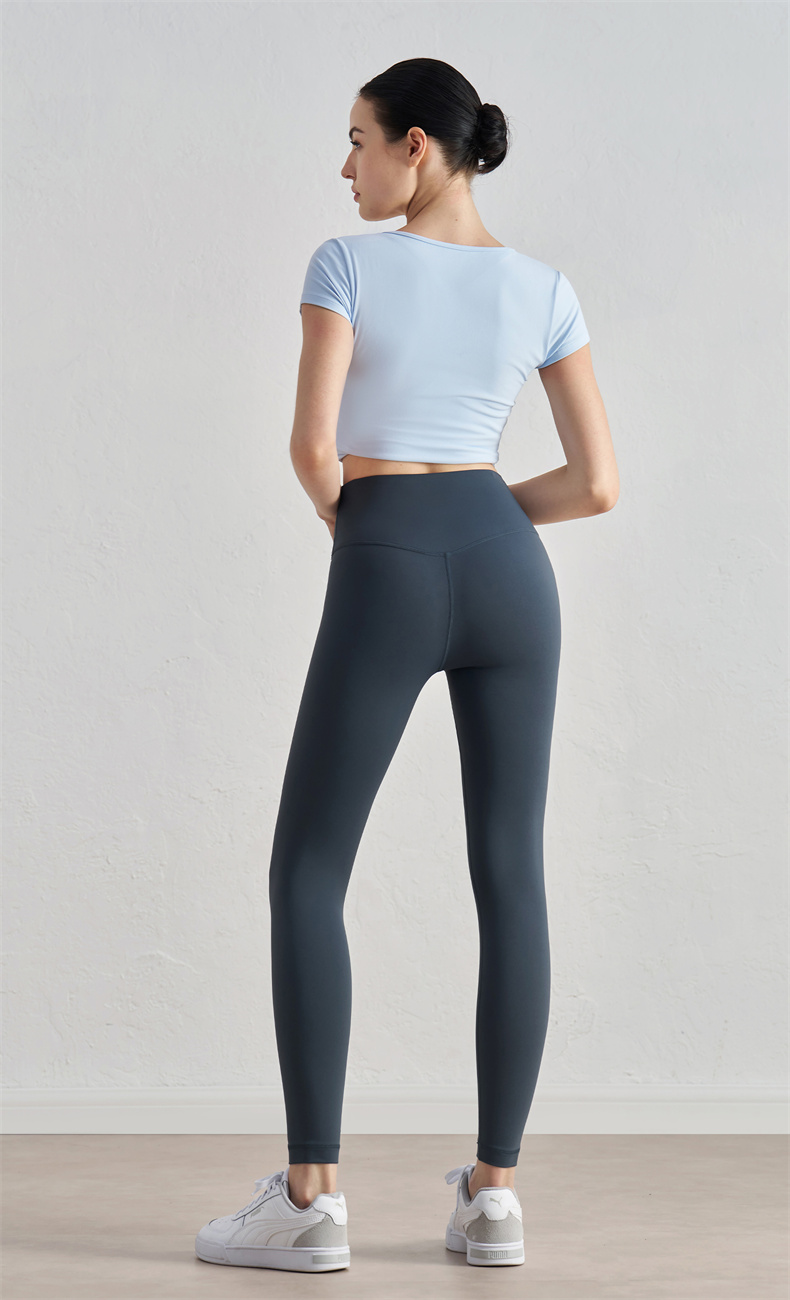 Women's High Waisted Yoga Leggings – Seamless Front Design, No Visible Panty Lines – 80% Nylon 20% Lycra, 220g/m² Sweat-Wicking Fabric – Perfect for Gym, Yoga, Running – SKU: CK1237 - Image 13