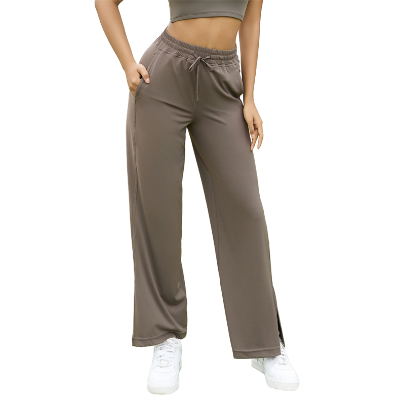 CK1609 Women's Antibacterial Yoga Pants - 82% Nylon + 18% Hyosung Spandex (220gsm), Drawstring Waistband, Split Ankle Design, Odor-Resistant & Stretchy for Workout, Gym, Yoga & Daily Wear - Premium yoga pants wholesale